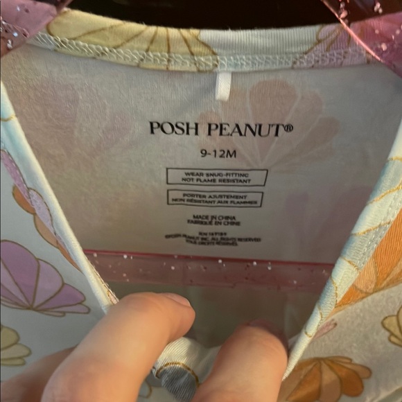 Posh Peanut Blue and Pink Footies Pajamas with Snug Fit - Picture 4 of 6